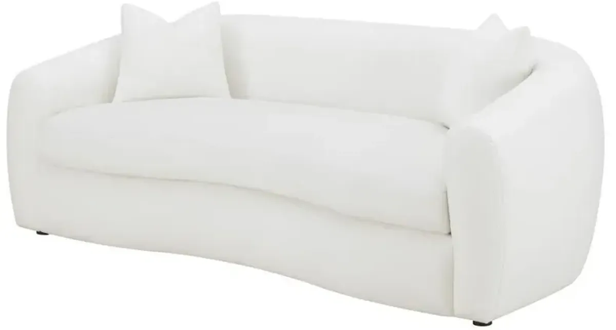 Isabella - Faux Sheepskin Upholstered Sofa Natural - Ivory