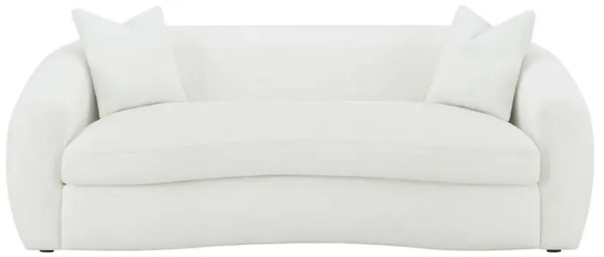 Isabella - Faux Sheepskin Upholstered Sofa Natural - Ivory