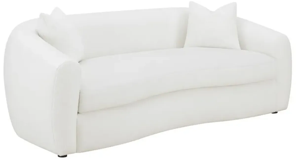 Isabella - Faux Sheepskin Upholstered Sofa Natural - Ivory