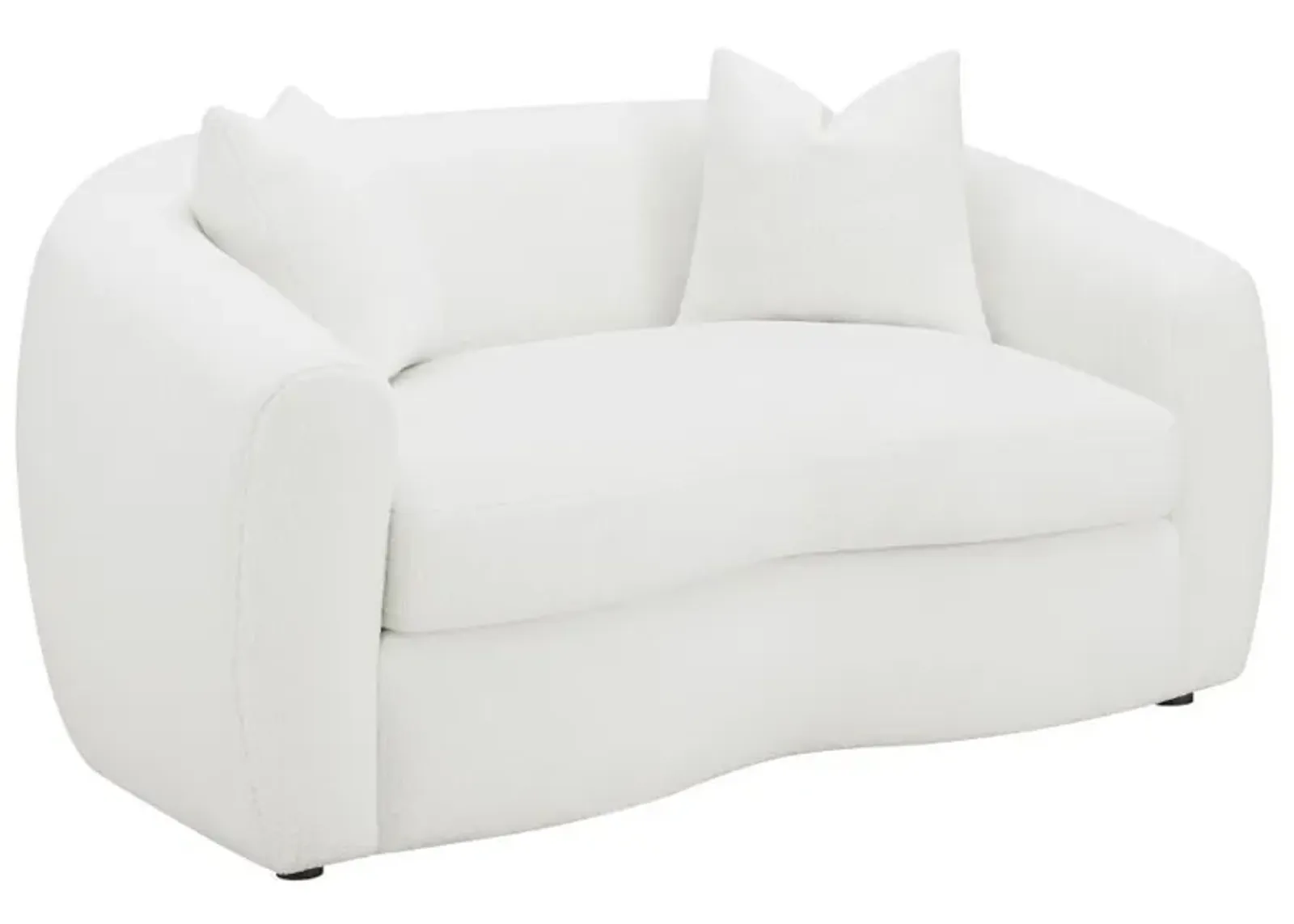 Isabella - Faux Sheepskin Upholstered Loveseat Natural - Ivory