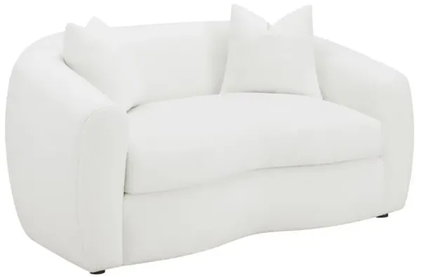 Isabella - Faux Sheepskin Upholstered Loveseat Natural - Ivory