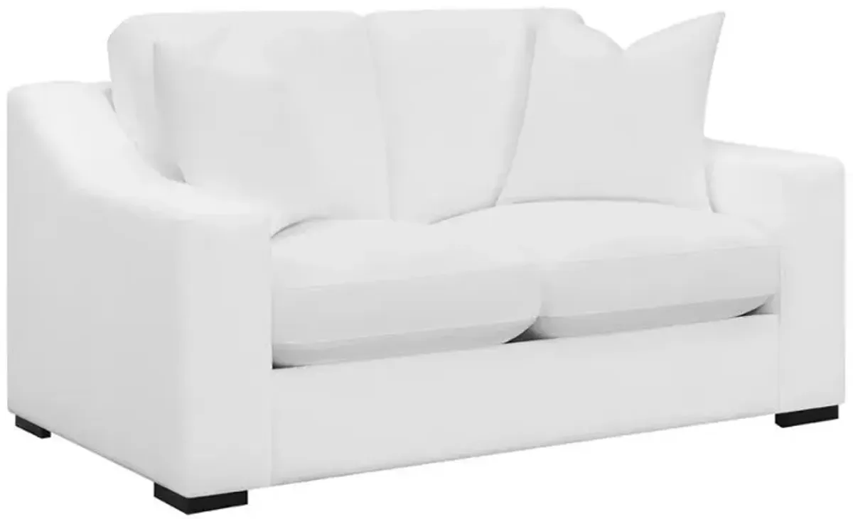 Ashlyn - Upholstered Sloped Arm Loveseat - White