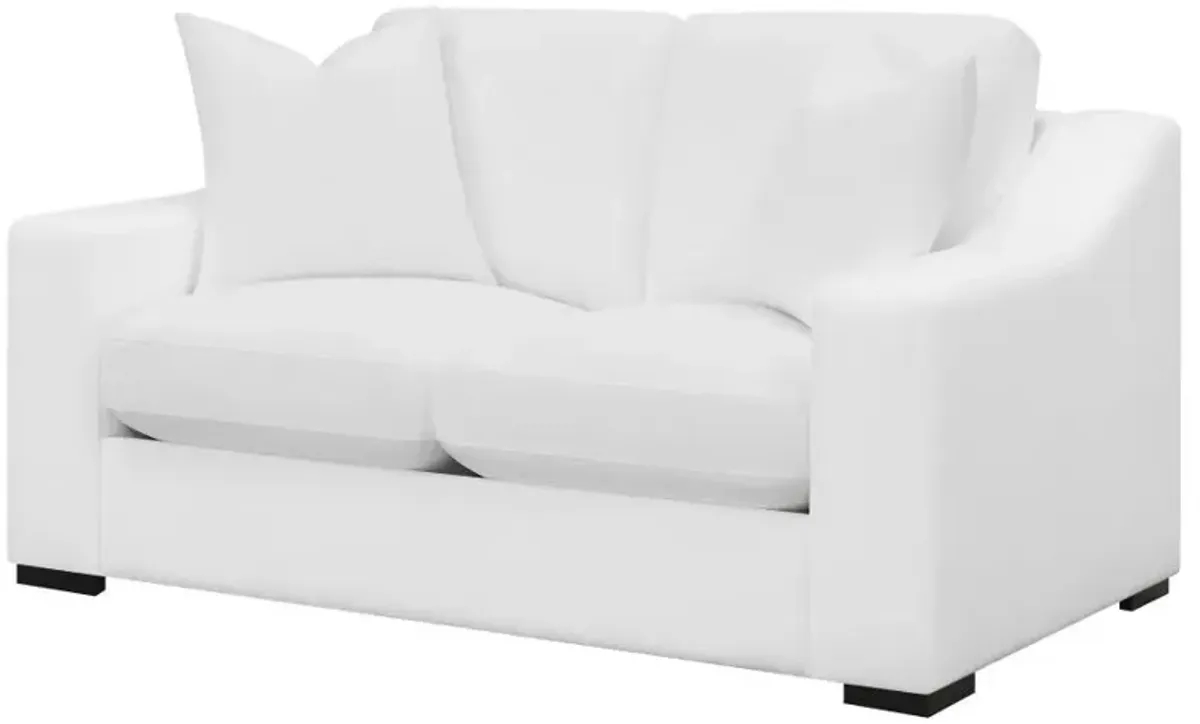 Ashlyn - Upholstered Sloped Arm Loveseat - White