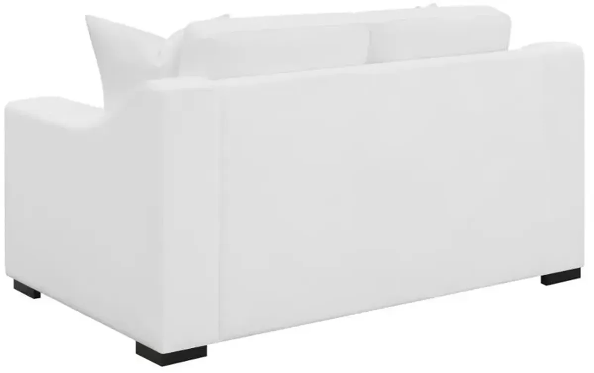 Ashlyn - Upholstered Sloped Arm Loveseat - White