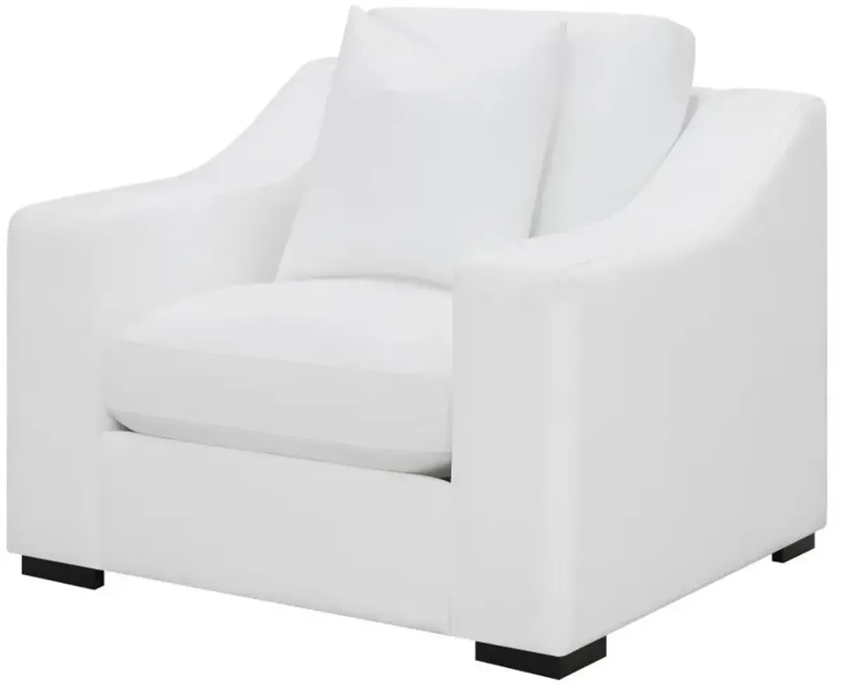 Ashlyn - Upholstered Sloped Arm Accent Chair - White