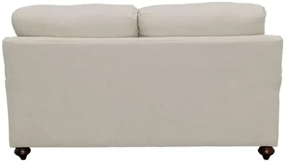 Glenn - Upholstered English Arm Loveseat - Light Gray And Blue