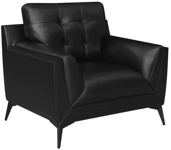 Moira - Upholstered Wedge Arm Tufted Accent Chair - Black