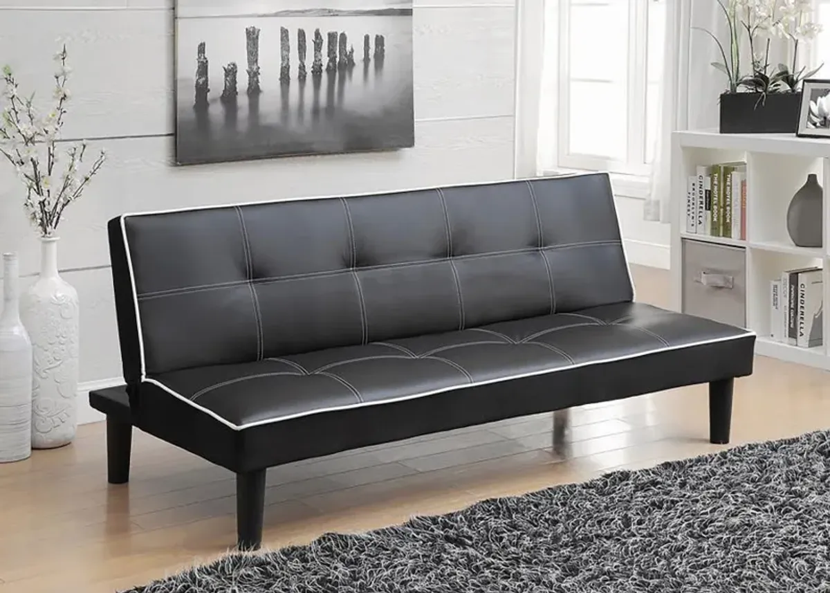 Katrina - Upholstered Tufted Convertible Sofa Bed - Black