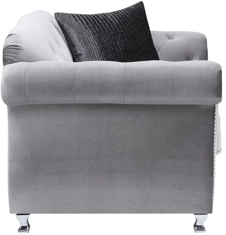 Frostine - Button Tufted Chair - Silver