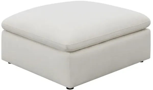 Hobson - Square Upholstered Ottoman - Ivory