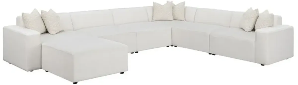 Freddie - Square Upholstered Ottoman - Pearl