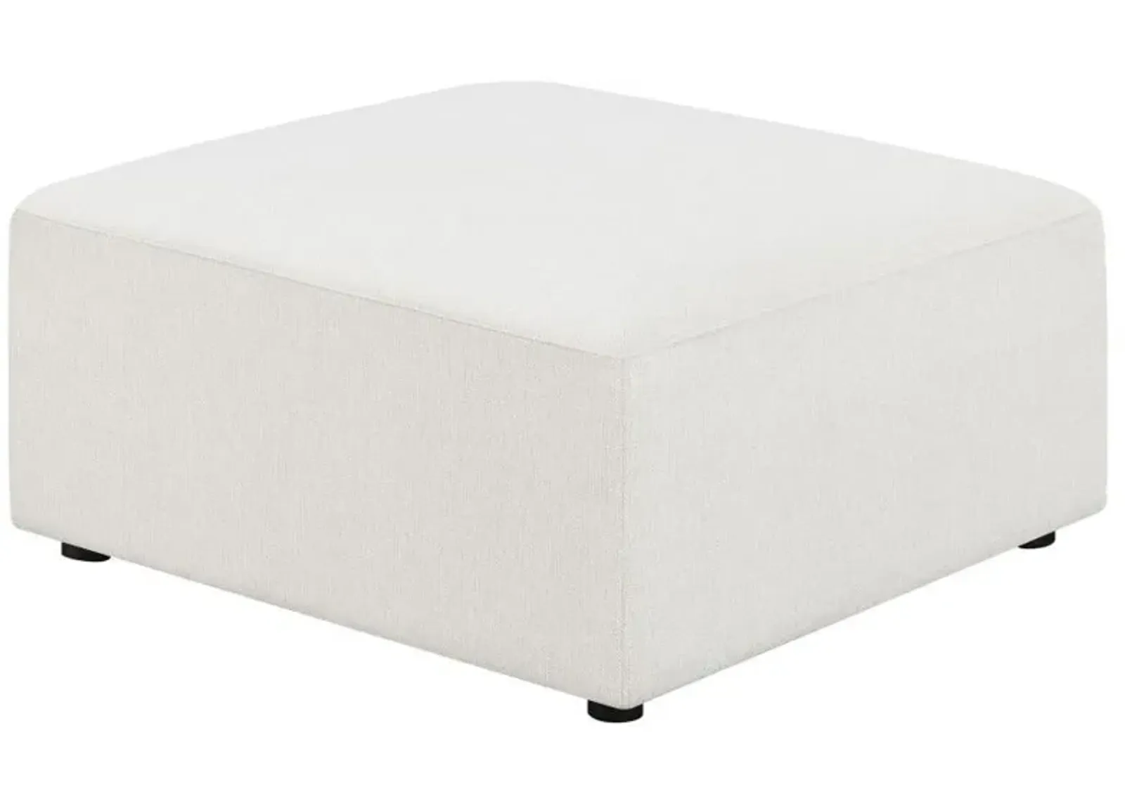 Freddie - Square Upholstered Ottoman - Pearl