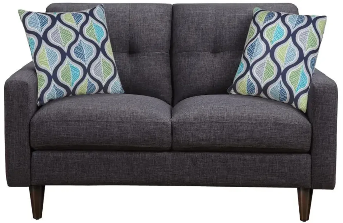 Watsonville - Upholstered Track Arm Tufted Loveseat - Gray