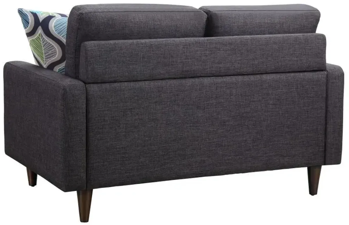 Watsonville - Upholstered Track Arm Tufted Loveseat - Gray