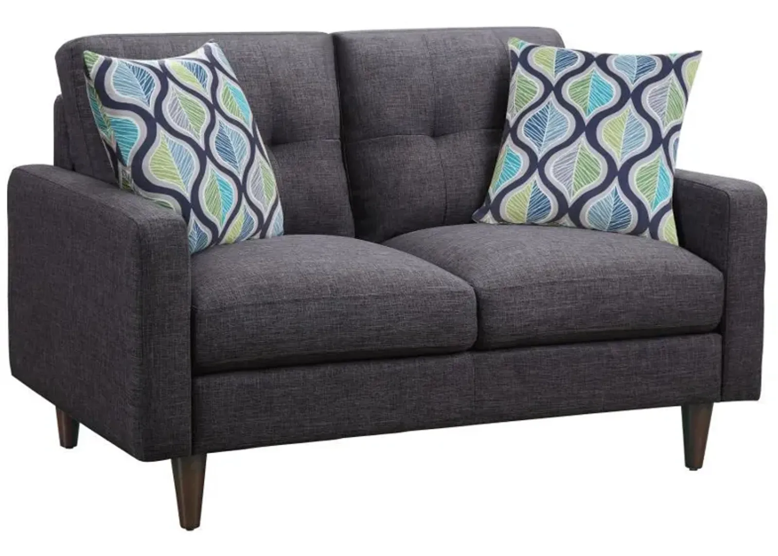 Watsonville - Upholstered Track Arm Tufted Loveseat - Gray