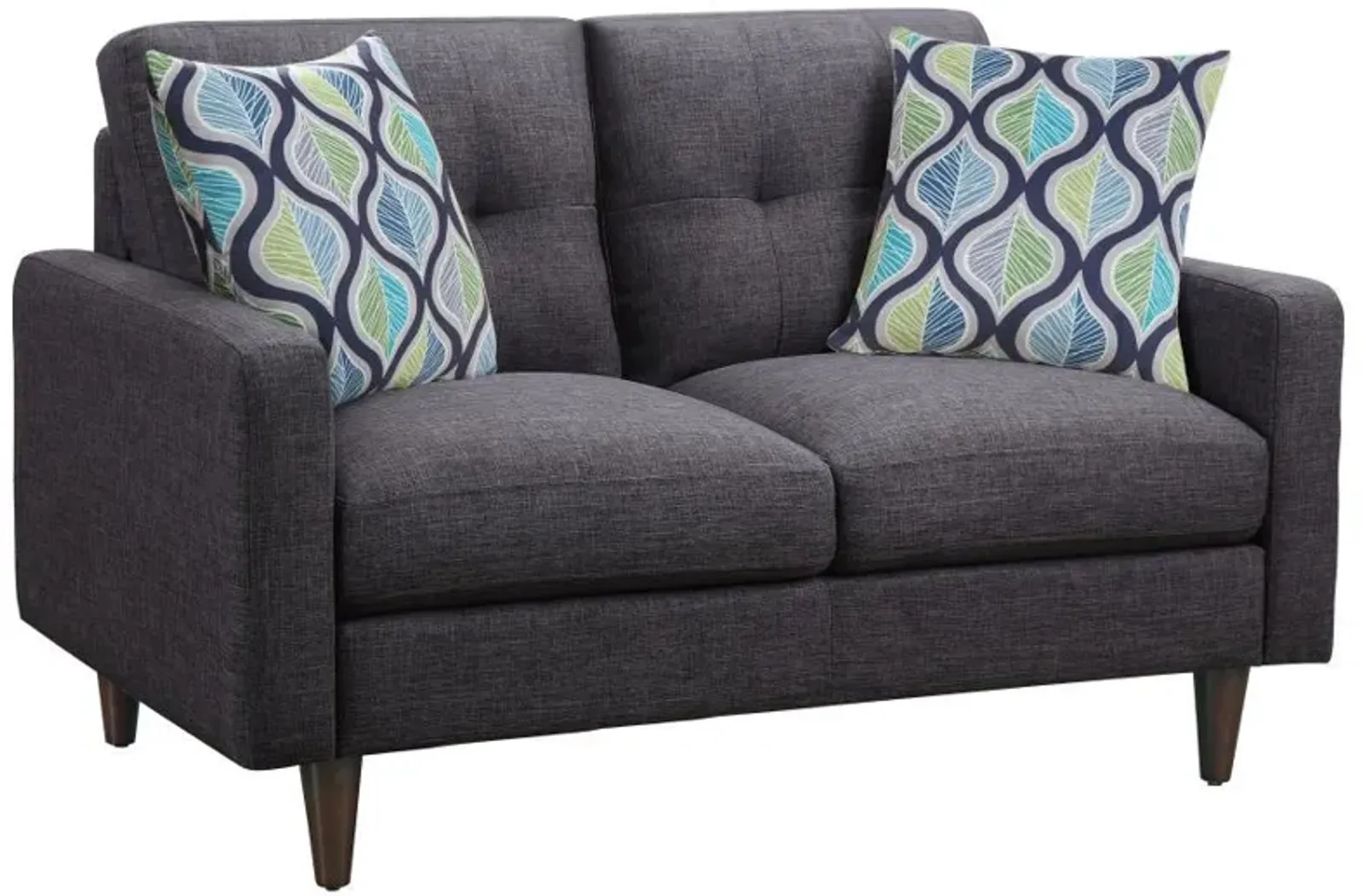 Watsonville - Upholstered Track Arm Tufted Loveseat - Gray