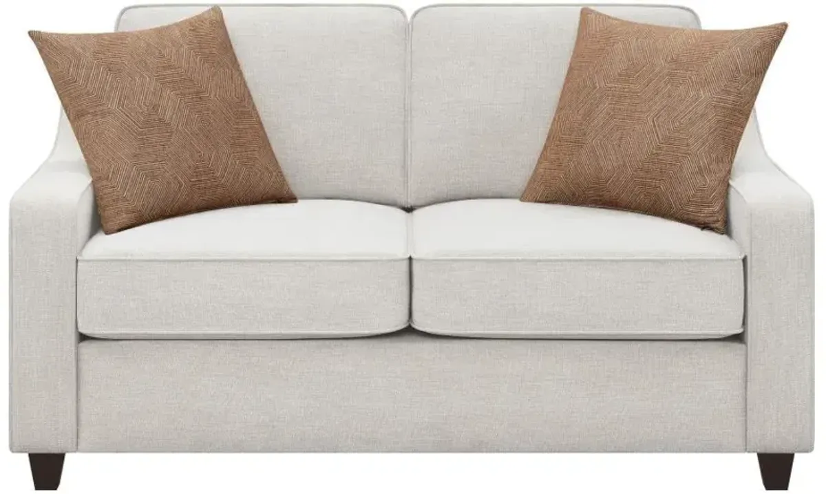 Christine - Upholstered Sloped Arm Loveseat - Beige