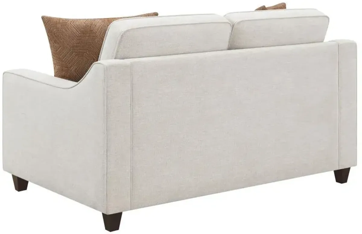 Christine - Upholstered Sloped Arm Loveseat - Beige