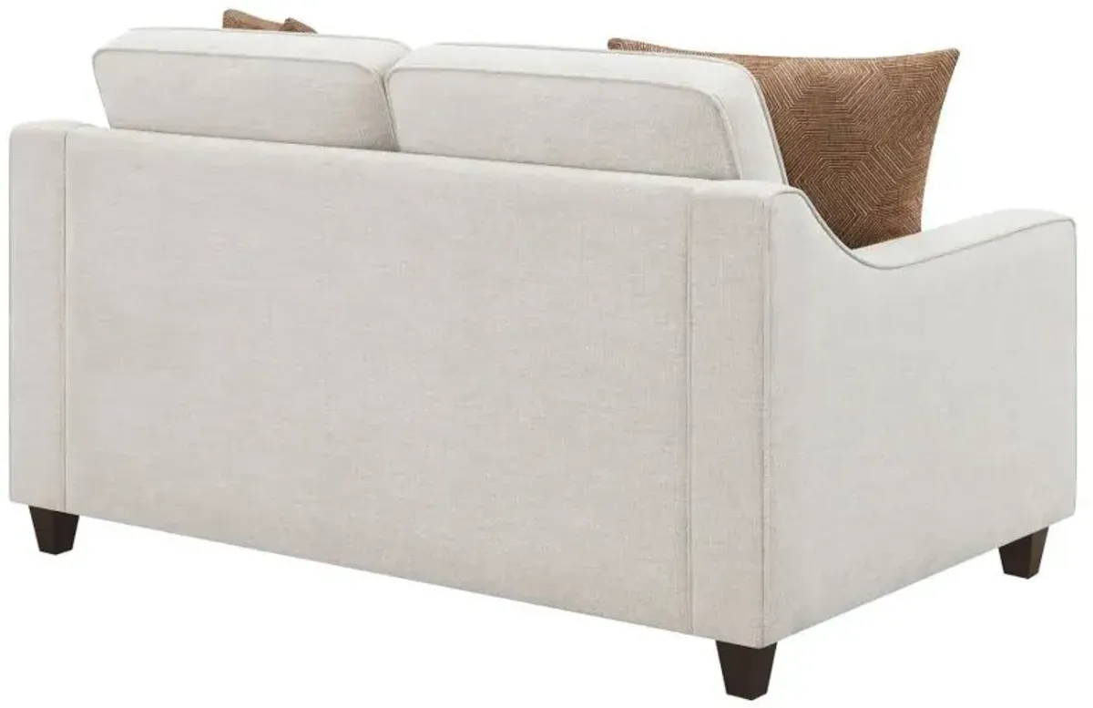 Christine - Upholstered Sloped Arm Loveseat - Beige