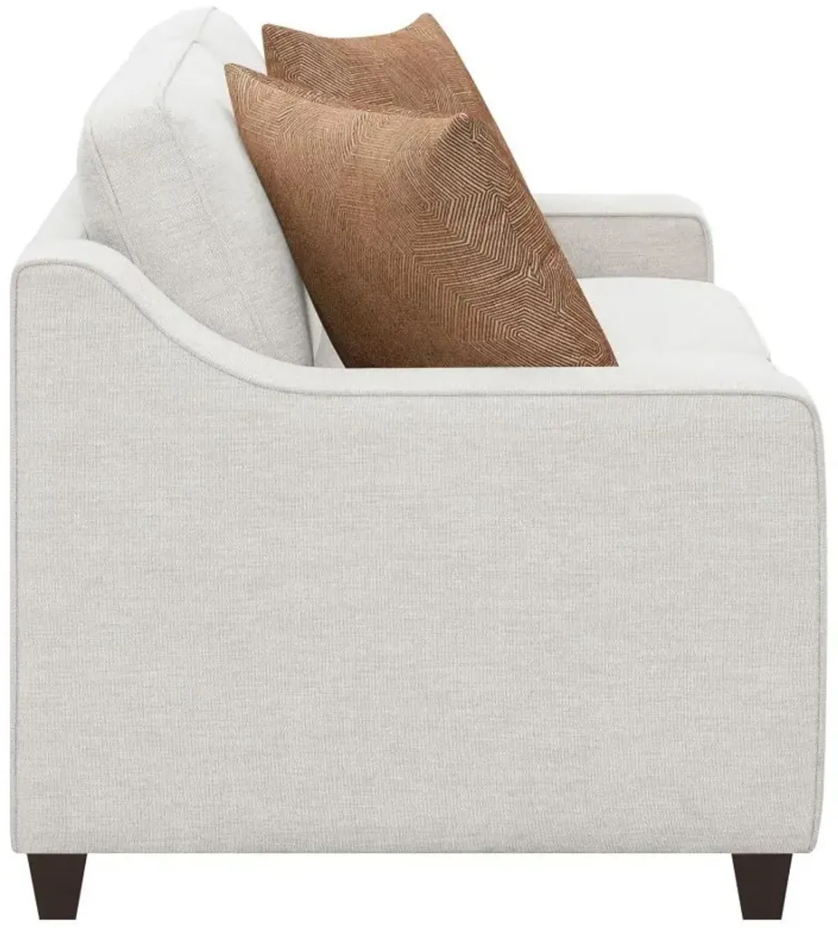 Christine - Upholstered Sloped Arm Loveseat - Beige