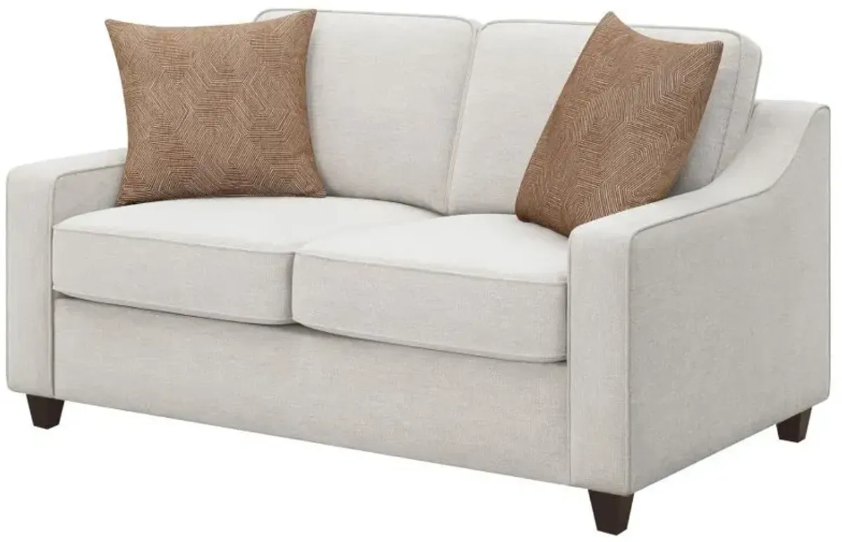 Christine - Upholstered Sloped Arm Loveseat - Beige