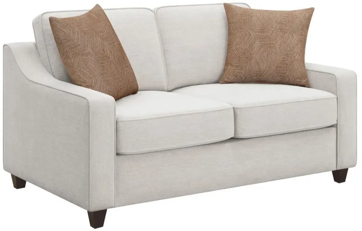 Christine - Upholstered Sloped Arm Loveseat - Beige