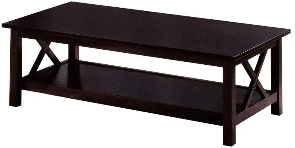 Rachelle - 3 Piece Rectangular Coffee Table Set - Deep Merlot