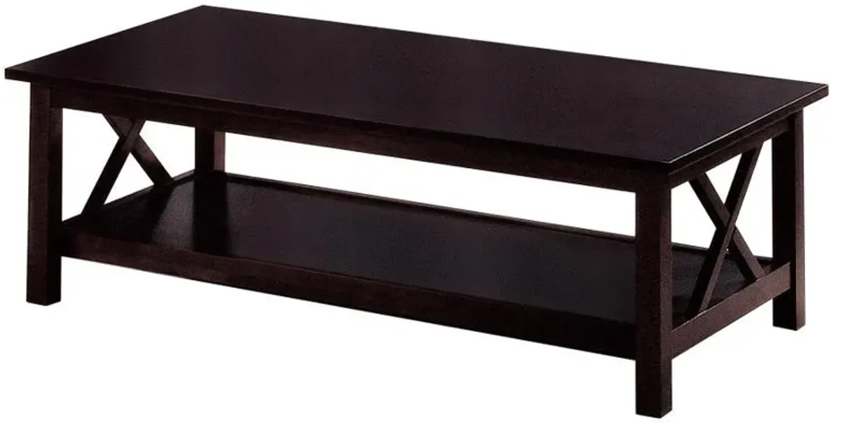 Rachelle - 3 Piece Rectangular Coffee Table Set - Deep Merlot