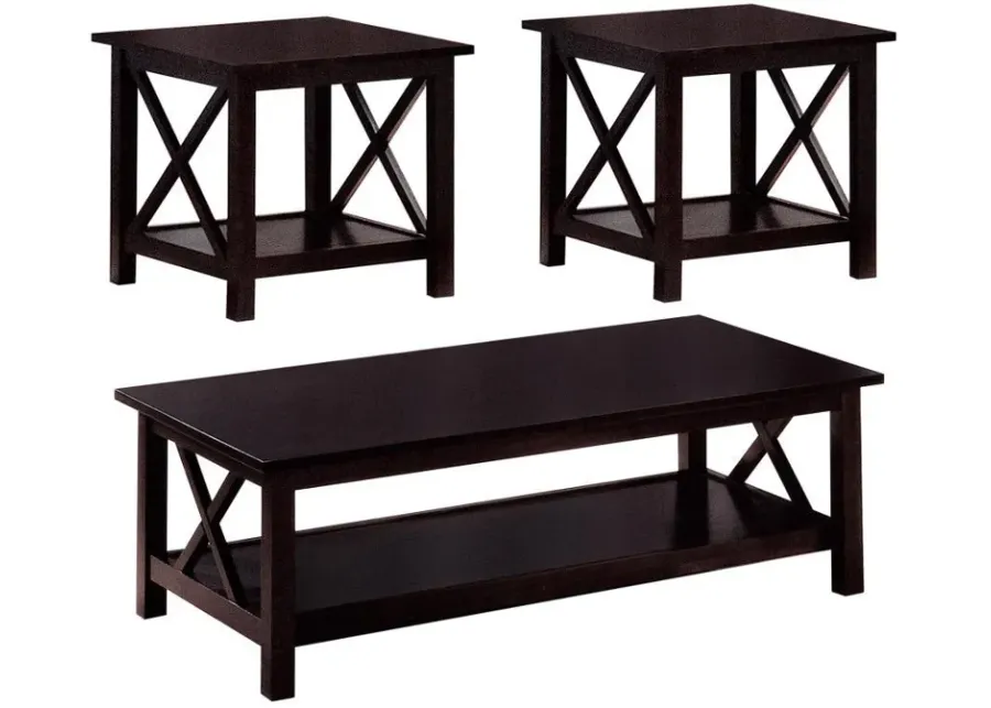 Rachelle - 3 Piece Occasional Table Set - Deep Merlot