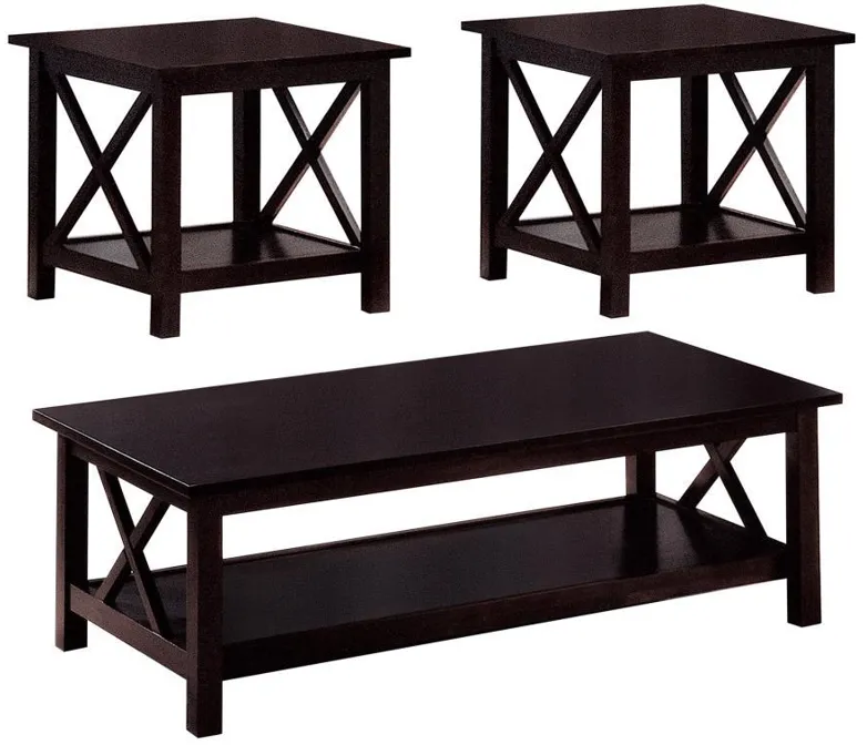 Rachelle - 3 Piece Occasional Table Set - Deep Merlot