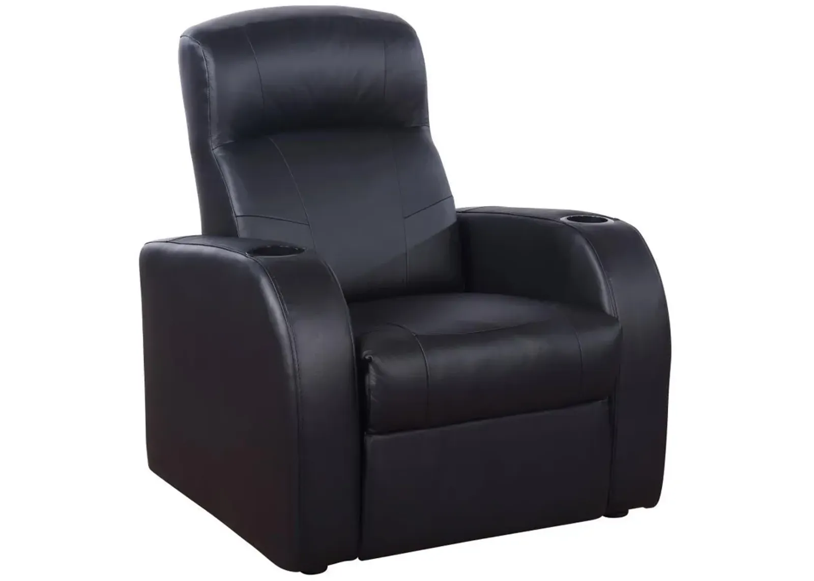 Cyrus - Upholstered Track Arm Recliner - Black