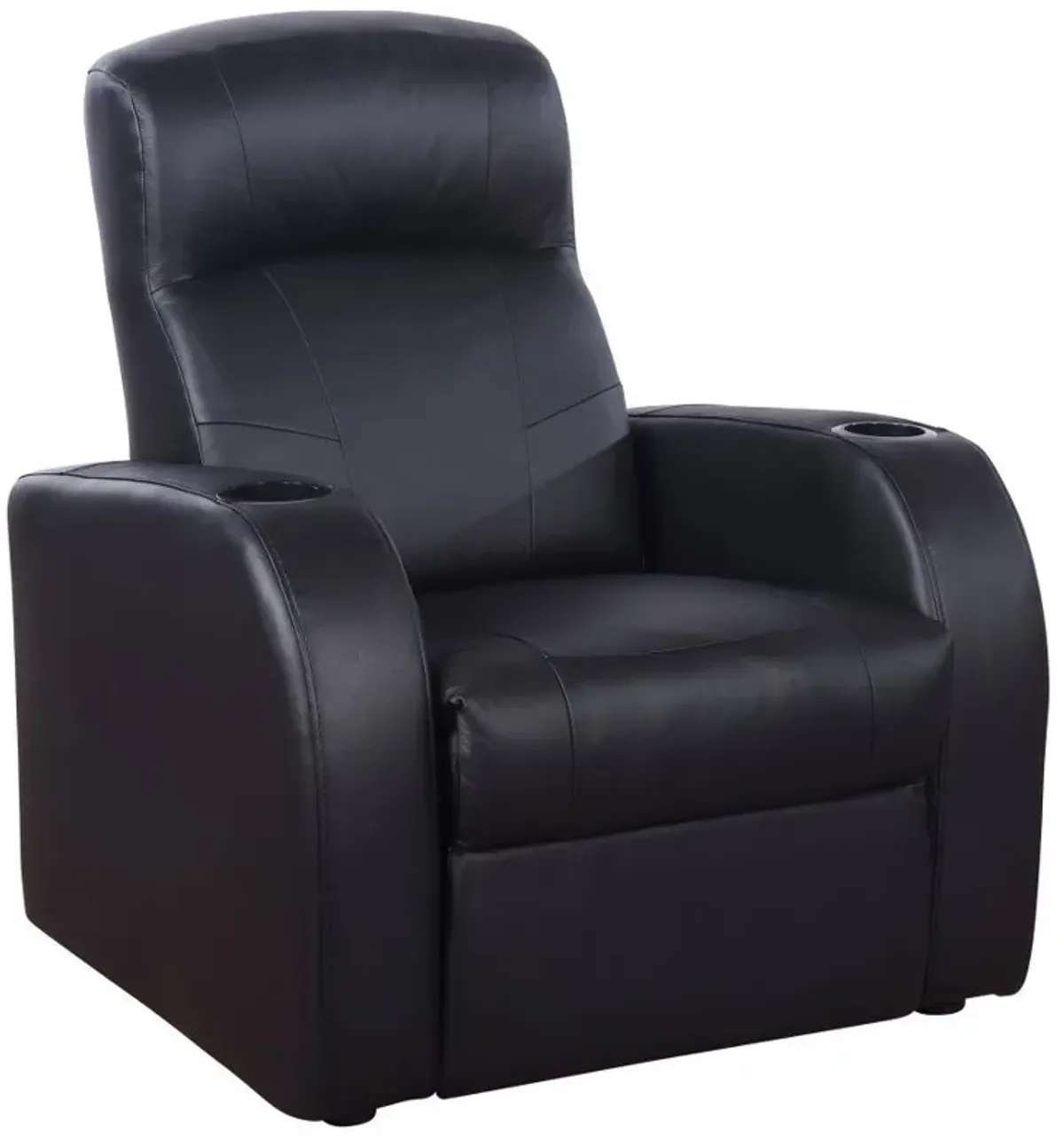 Cyrus - Upholstered Track Arm Recliner - Black