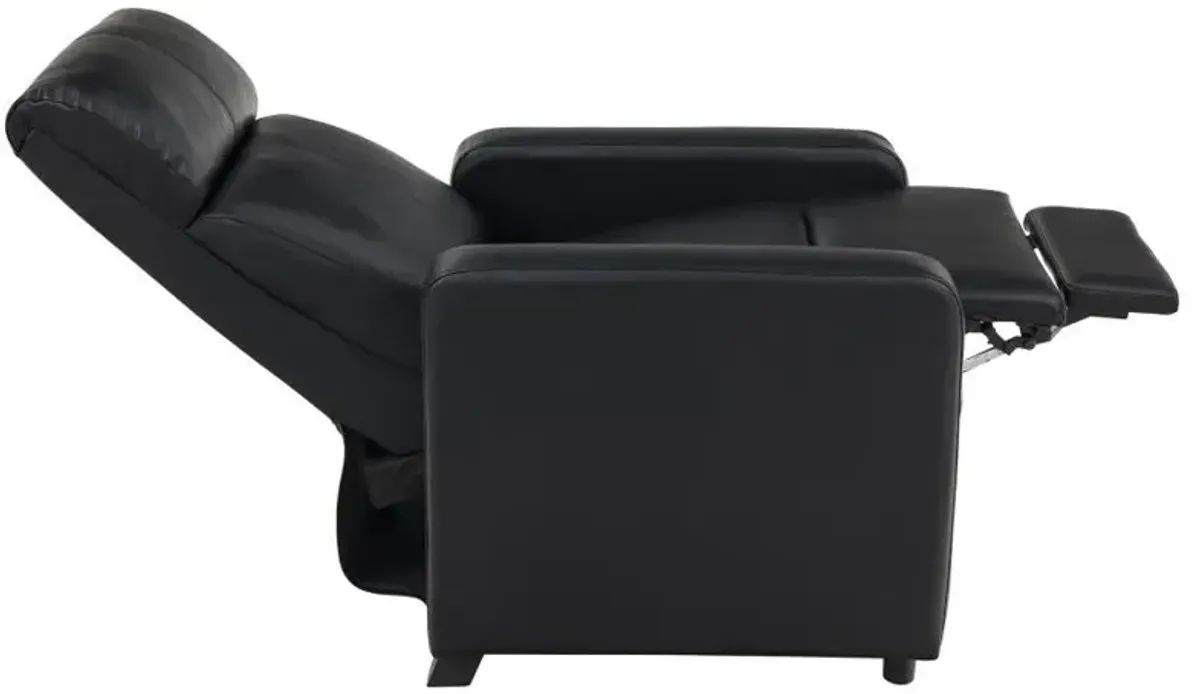 Toohey - Upholstered Home Theater Push Back Recliner - Black