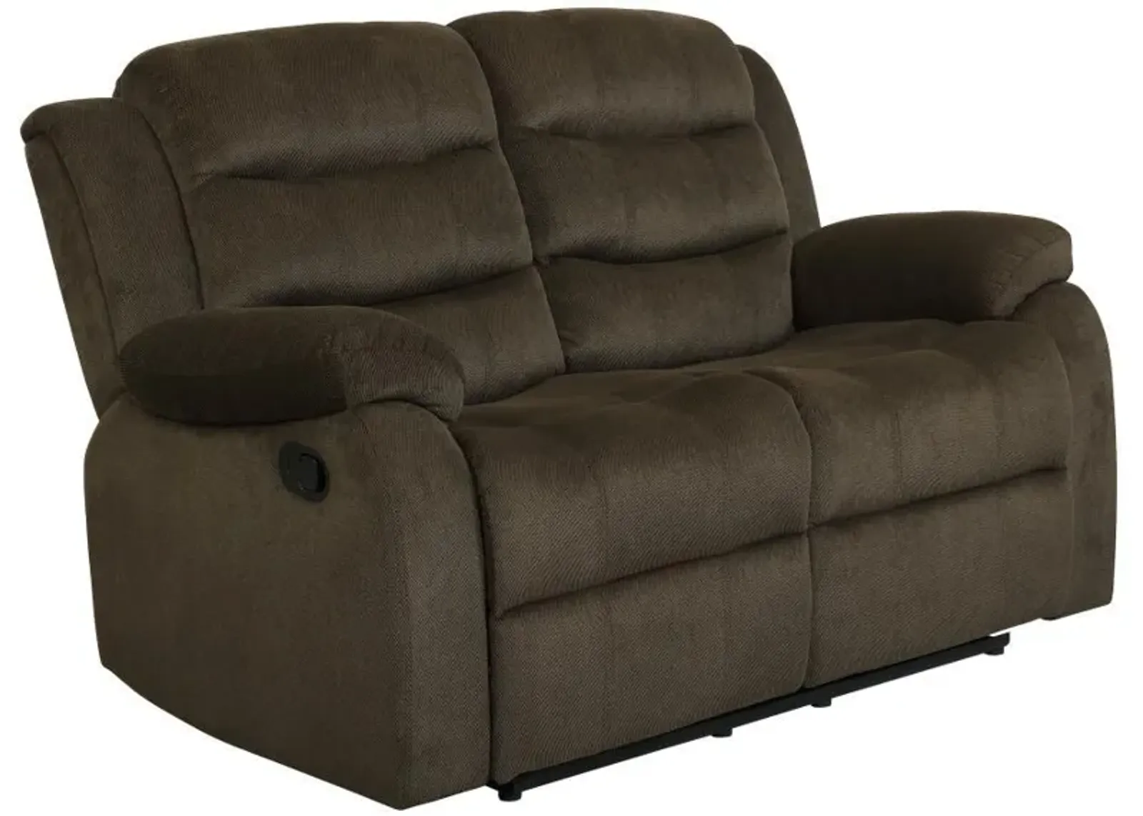 Rodman - Upholstered Padded Arm Reclining Loveseat - Olive Brown