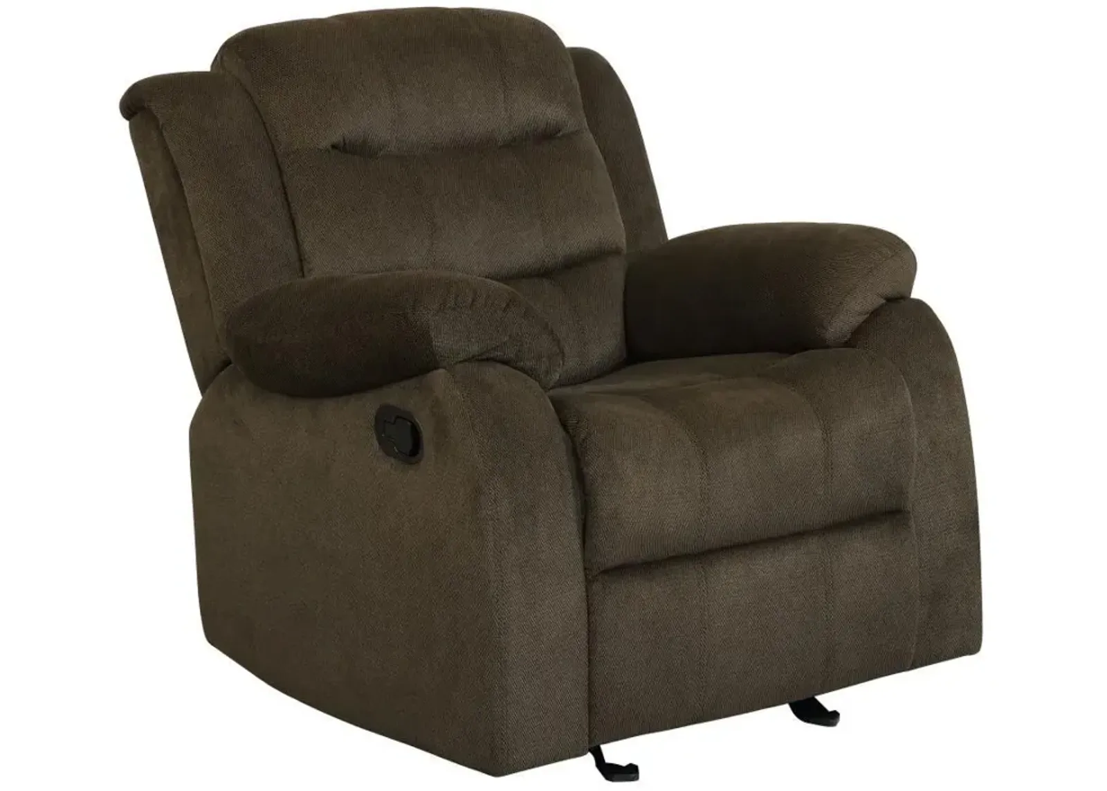 Rodman - Upholstered Padded Arm Glider Recliner - Olive Brown