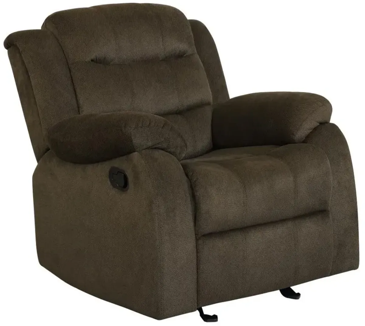 Rodman - Upholstered Padded Arm Glider Recliner - Olive Brown