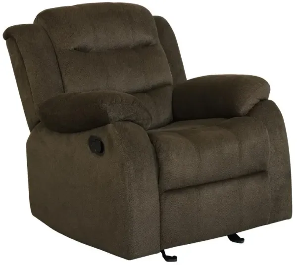 Rodman - Upholstered Padded Arm Glider Recliner - Olive Brown