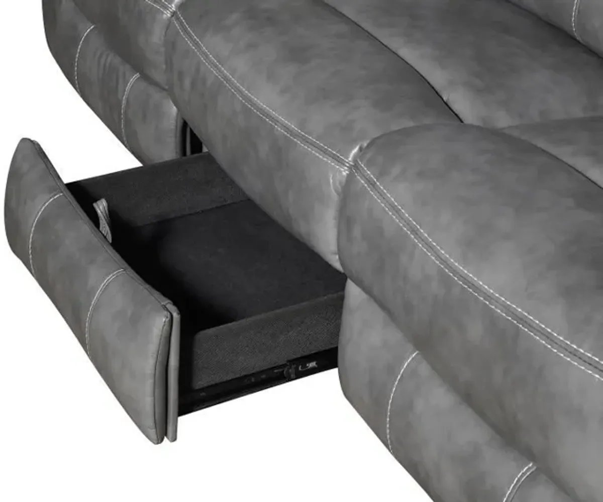 Conrad - Upholstered Padded Arm Motion Sofa - Gray