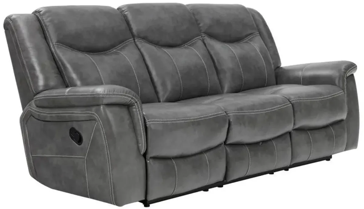 Conrad - Upholstered Padded Arm Motion Sofa - Gray