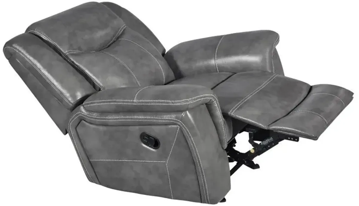 Conrad - Upholstered Padded Arm Glider Recliner - Gray