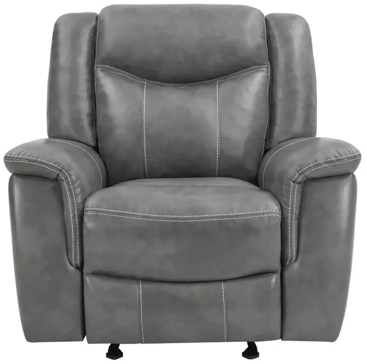 Conrad - Upholstered Padded Arm Glider Recliner - Gray