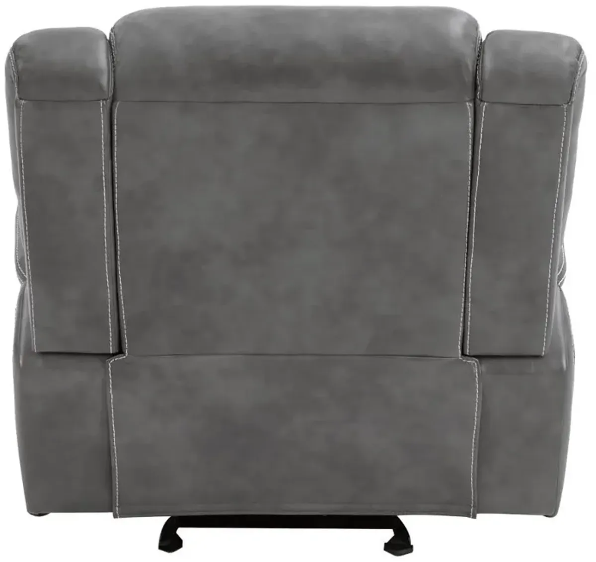 Conrad - Upholstered Padded Arm Glider Recliner - Gray