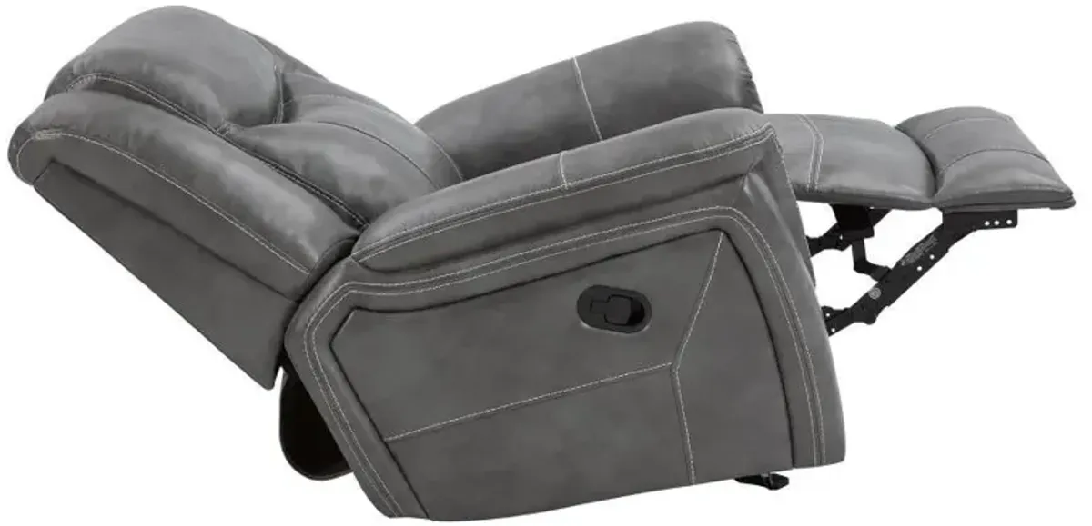 Conrad - Upholstered Padded Arm Glider Recliner - Gray