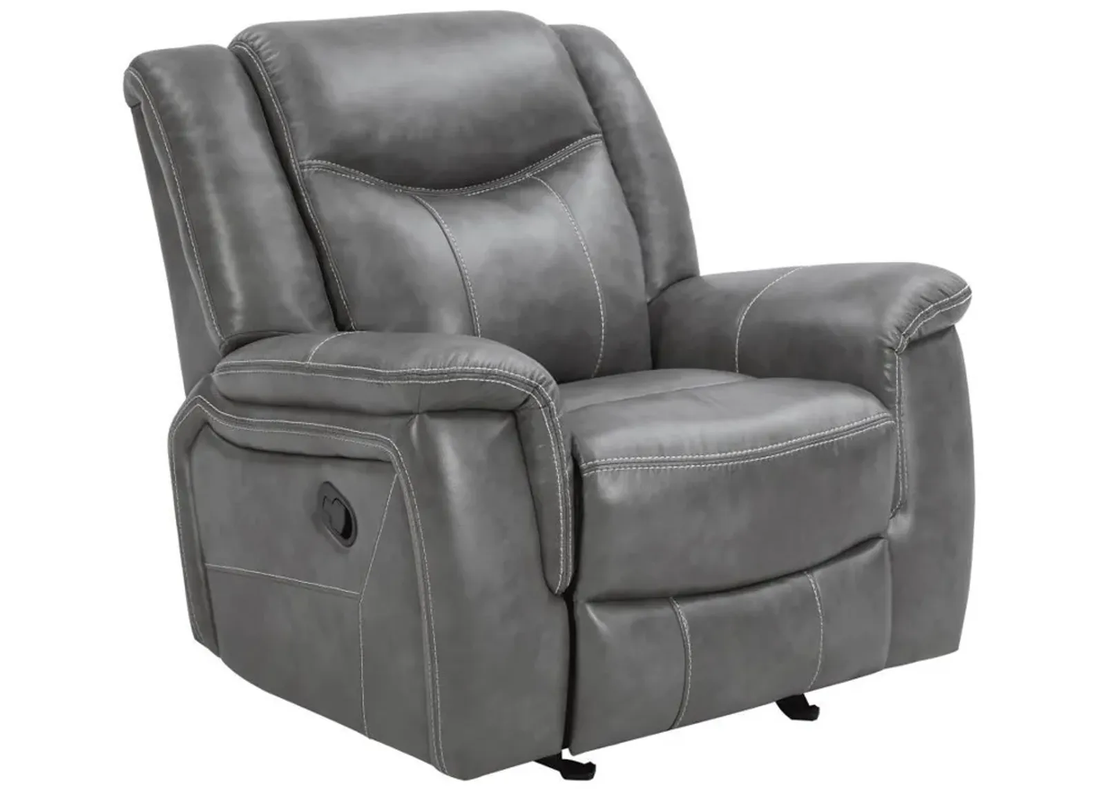 Conrad - Upholstered Padded Arm Glider Recliner - Gray