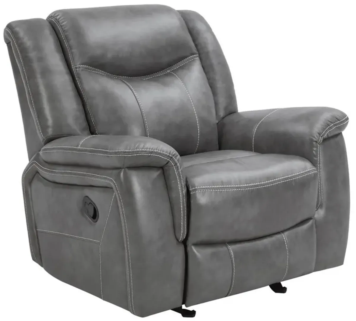 Conrad - Upholstered Padded Arm Glider Recliner - Gray