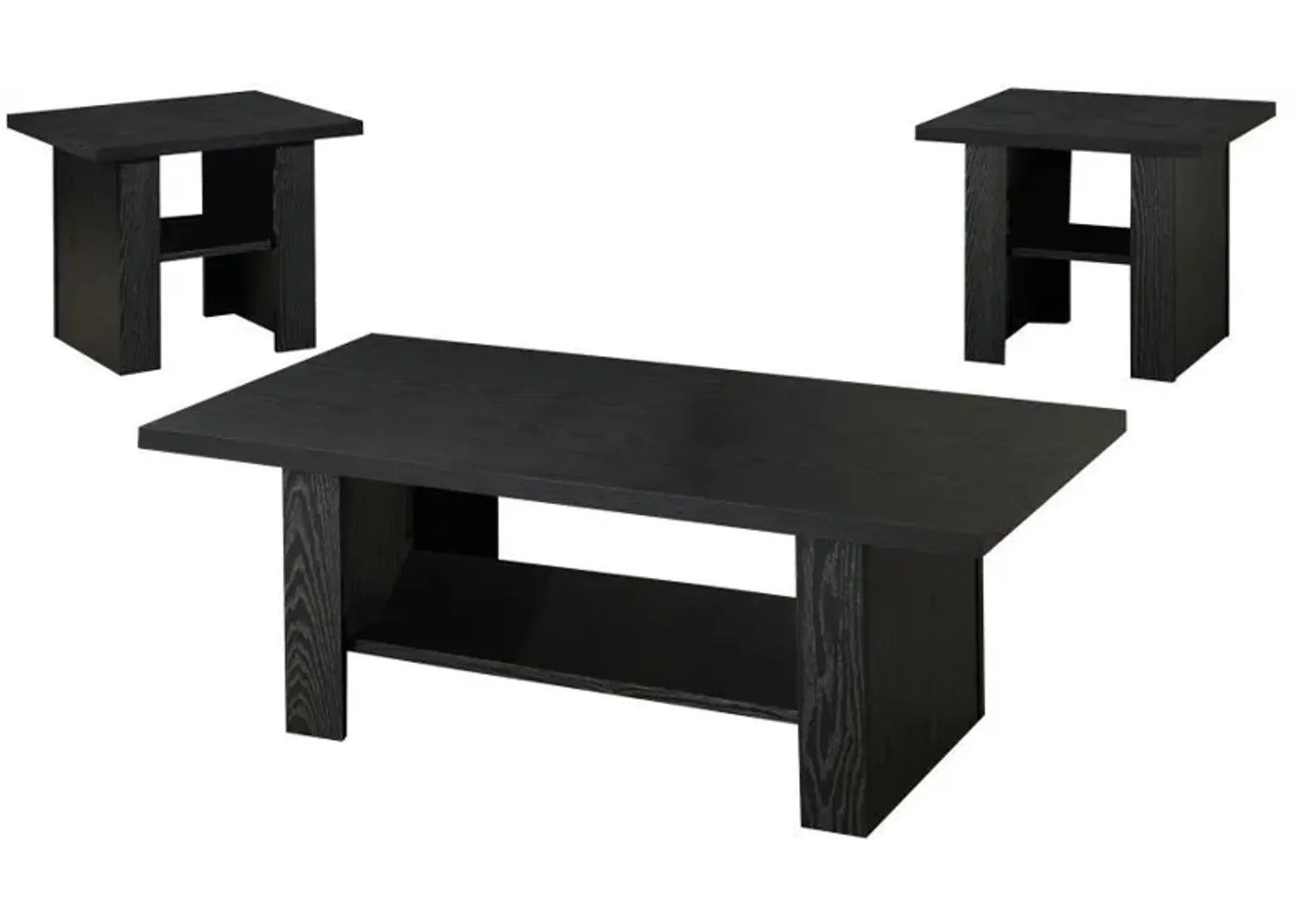 Rodez - 3 Piece Engineered Wood Coffee Table Set - Black Oak