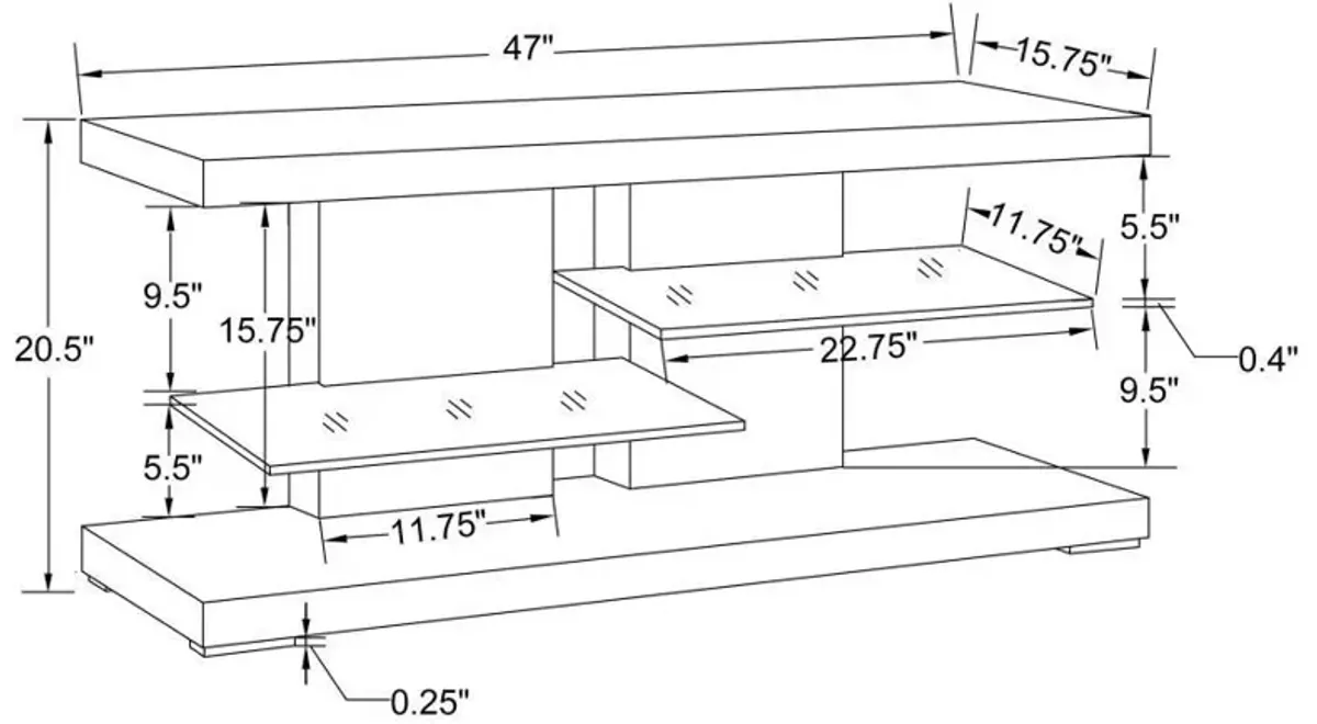 Cogswell - 2-Shelf Wood TV Stand - White High Gloss