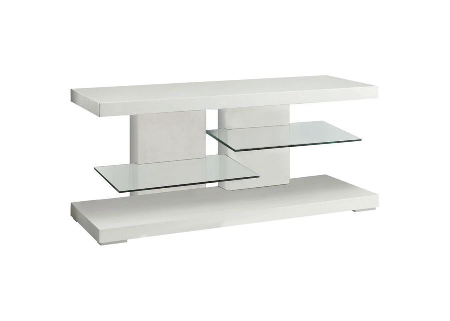 Cogswell - 2-Shelf TV Console - Glossy White