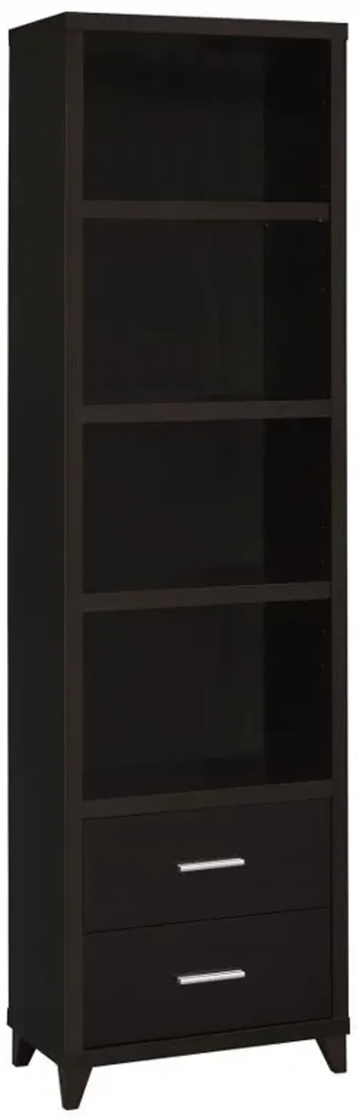 Lewes - 4-Shelf Engineered Wood Media Tower - Cappuccino