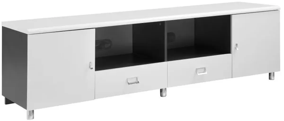 Burkett - 2 Door Engineered Wood TV Stand - White High Gloss